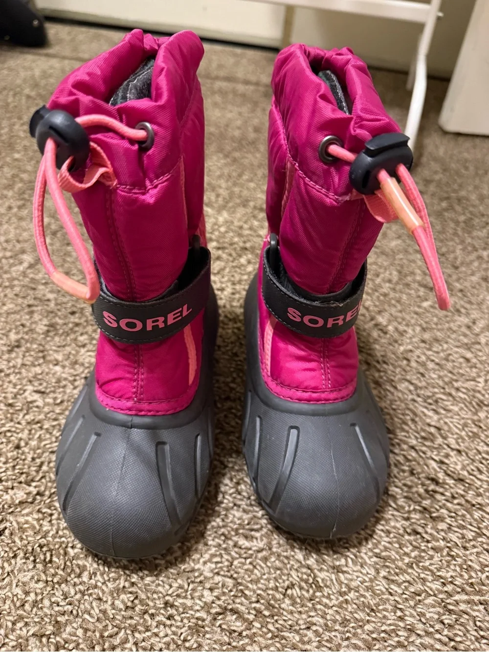 Sorel Kids Bright Pink Waterproof Snow Boots size 10